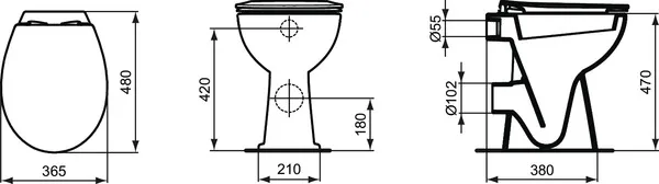 WC „Eurovit“ 36,5 × 47 × 48 cm WC „Eurovit“ 36,5 × 47 × 48 cm