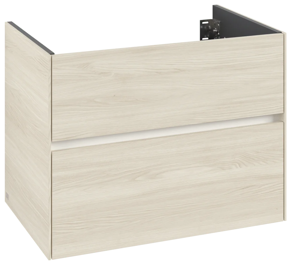Villeroy & Boch Waschbeckenunterschrank Collaro, eckig, White Oak, 796 x 603 x 498 mm, 2 Auszüge mit SoftClosing, 2 Waschbecken