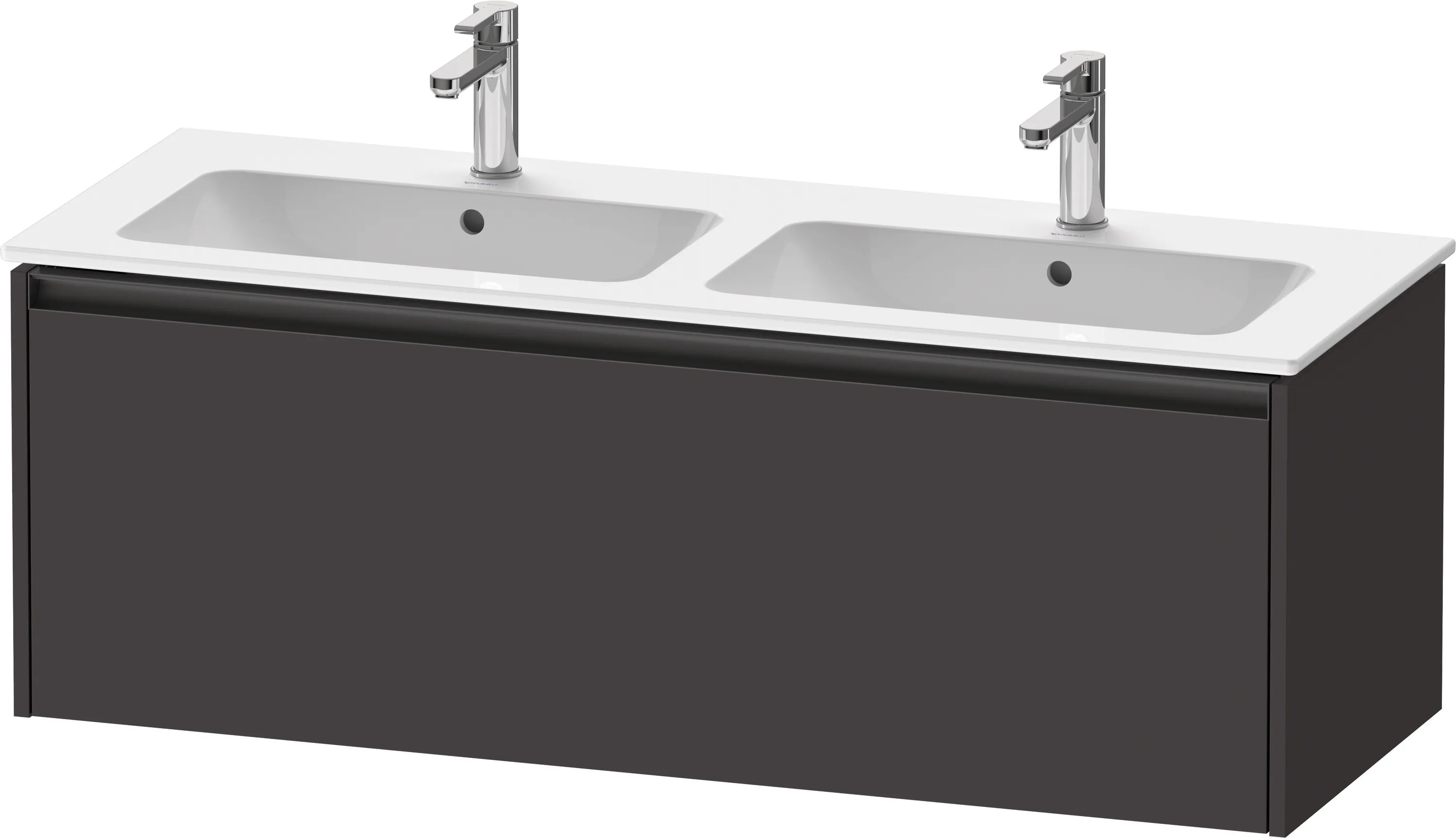 Duravit Waschtischunterschrank wandhängend „Ketho.2“ 128 × 44 × 48 cm in Graphit Supermatt Duravit Waschtischunterschrank wandhängend „Ketho.2“ 128 × 44 × 48 cm in Graphit Supermatt