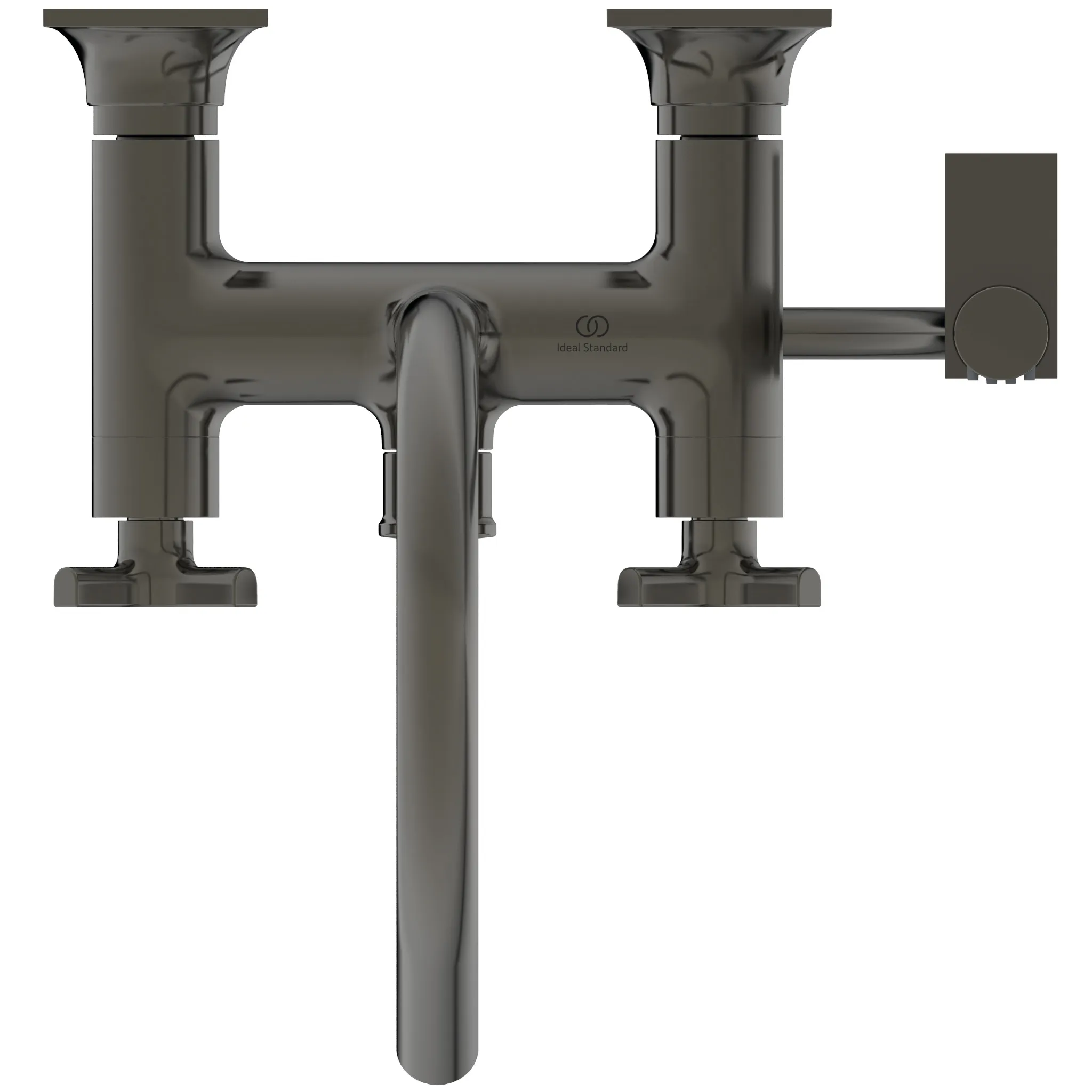 Badearmatur Aufputz Joy Neo Ausladung 190mm mit Stick-Handbrause Kreuzgriffe Magnetic Grey Badearmatur Aufputz Joy Neo Ausladung 190mm mit Stick-Handbrause Kreuzgriffe Magnetic Grey