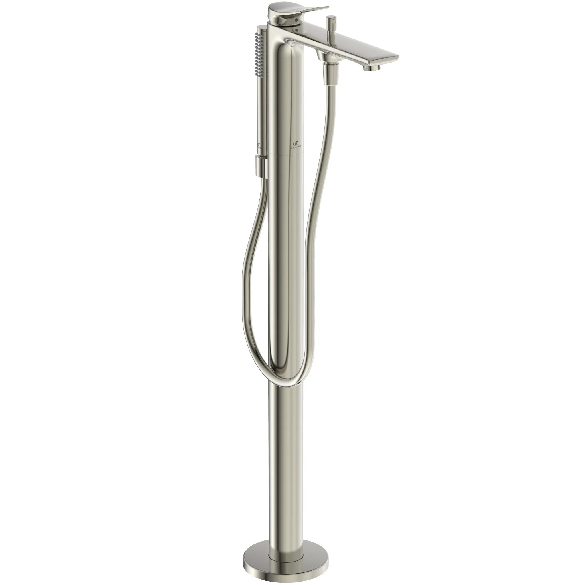 Ideal Standard Conca freistehende Badewannenarmatur mit Stick-Handbrause, Ausladung 204 mm, Farbe Silver Storm