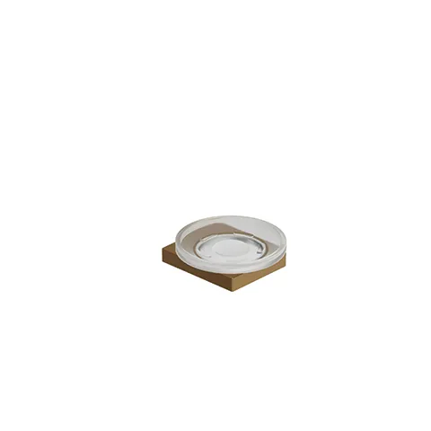 Kludi-VELA C Seifenschale Brushed Bronze – feststehend, Wandmontage mit Metallhalter, transparente Glasschale