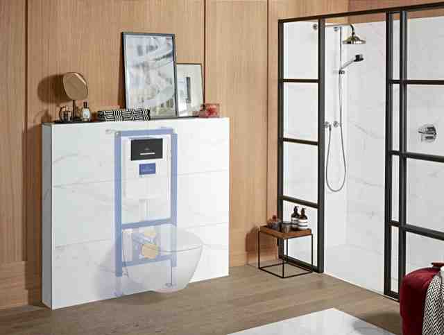 Set WC-Vorwandelement ViConnect Installationssysteme 922461, 525 × 1120 × 135 mm, für Trockenbau mit WC-Betätigungsplatte ViConnect 2-Mengen-Spülung, Weiß