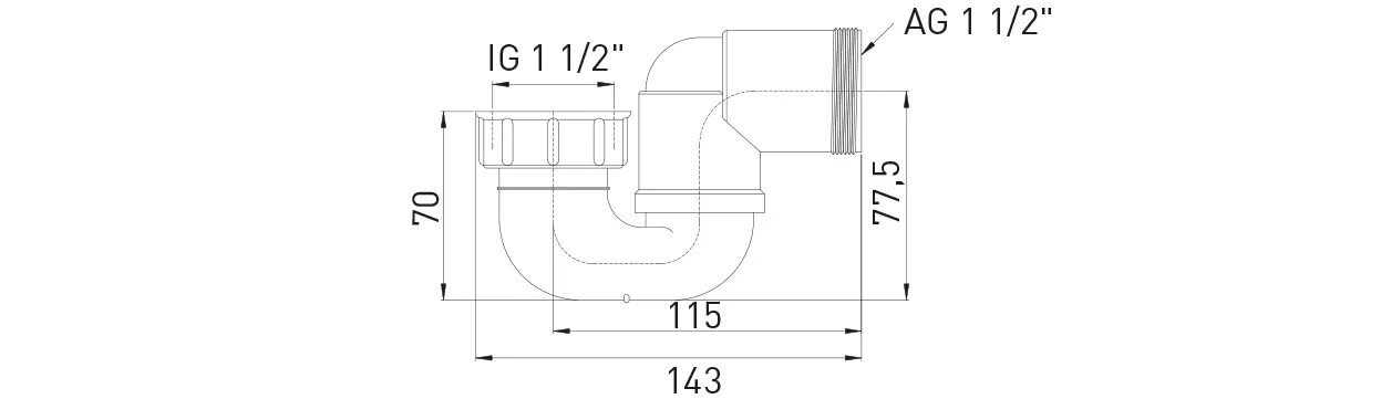 Geruchverschluss 1 1/2″ x 1 1/2″