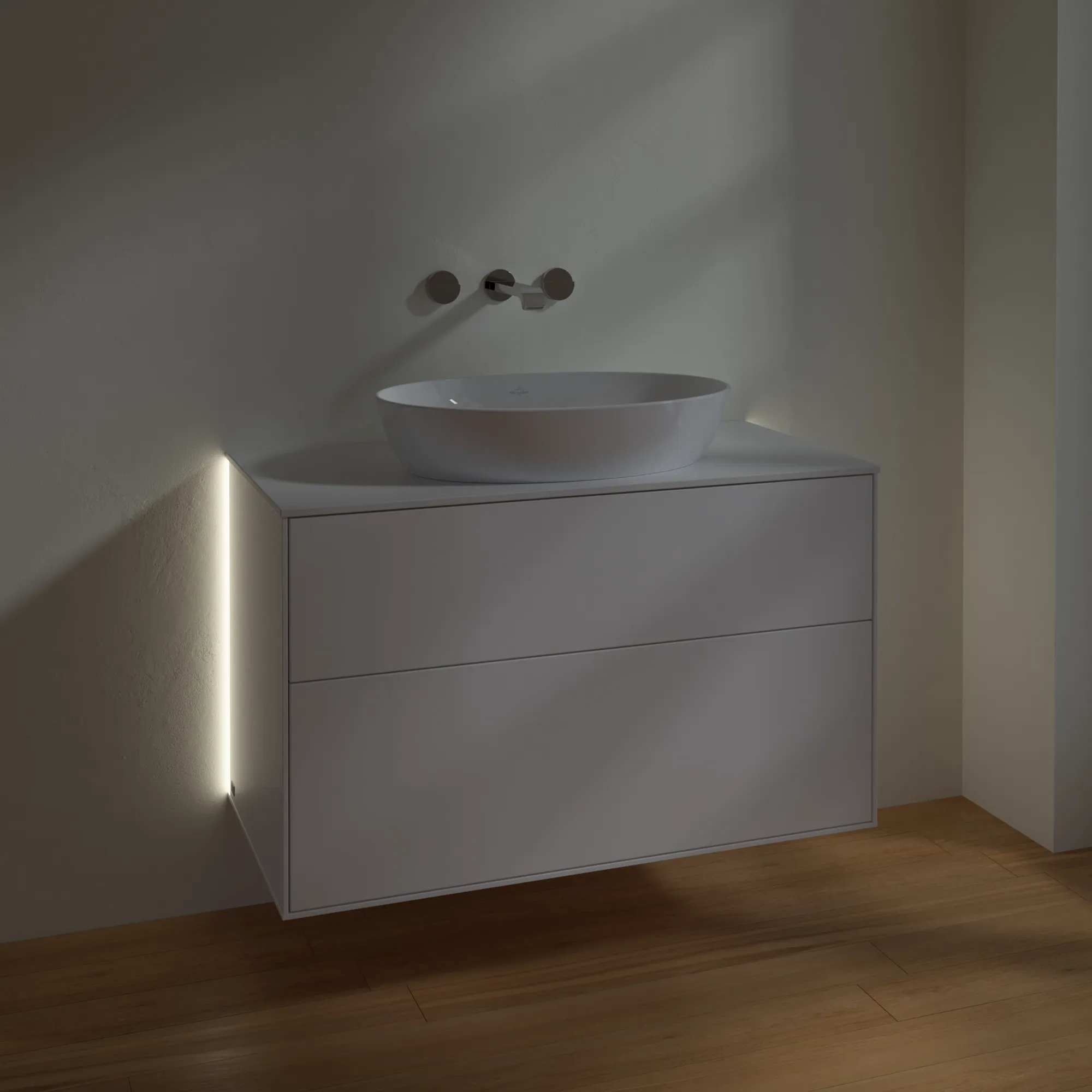 Villeroy & Boch Waschtischunterschrank „Finion“ für Schrankwaschtisch 1000 × 603 × 501 mm White Matt Lacquer, für Becken mittig, ohne Hahnlochbohrung Villeroy & Boch Waschtischunterschrank „Finion“ für Schrankwaschtisch 1000 × 603 × 501 mm White Matt Lacquer, für Becken mittig, ohne Hahnlochbohrung