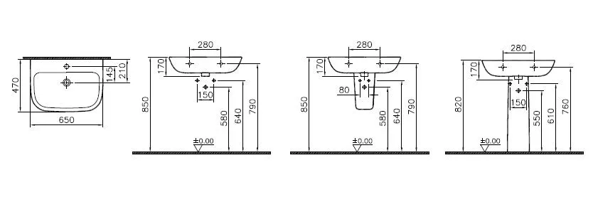 VitrA S20 Waschtisch 65x47 cm Weiß Hochglanz VitrA S20 Waschtisch 65x47 cm Weiß Hochglanz
