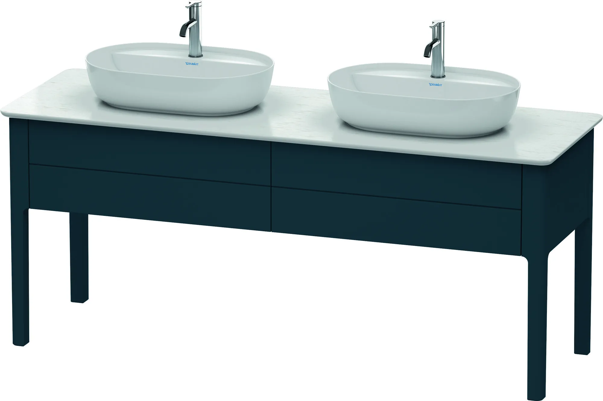 Duravit Waschtischunterschrank bodenstehend „Luv“ 173,3 × 74,3 × 57 cm Nachtblau Seidenmatt