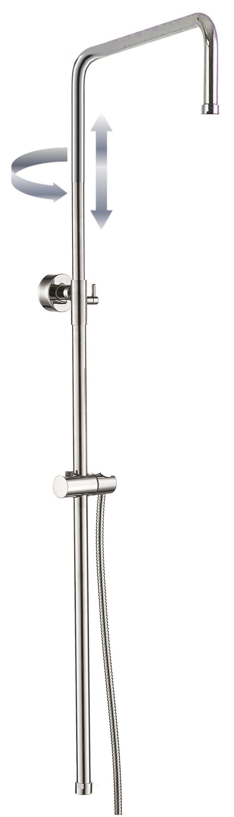 Standbrausegarnitur AqvaShower 3/4" - Brausebogen 90° × 90° - schwenkbar - höhenverstellbar - Metalleffekt- Brauseschlauch 1600 mm × 1/2″ × 1/2″ 1 Konus - chrom Standbrausegarnitur AqvaShower 3/4" - Brausebogen 90° × 90° - schwenkbar - höhenverstellbar - Metalleffekt- Brauseschlauch 1600 mm × 1/2″ × 1/2″ 1 Konus - chrom