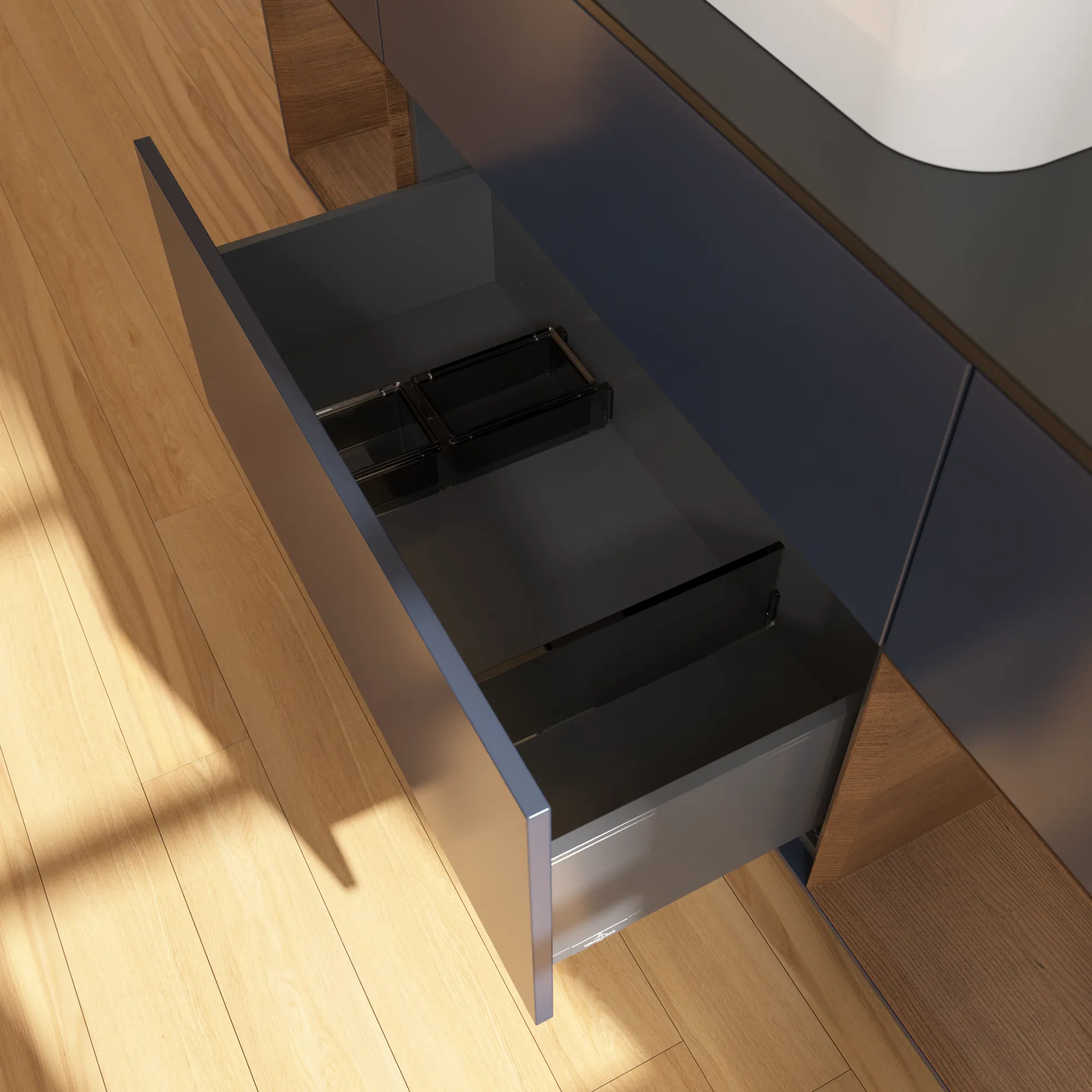 Villeroy & Boch Waschtischunterschrank „Finion“ für Schrankwaschtisch 1600 × 603 × 501 mm Midnight Blue Matt Lacquer, für Becken mittig