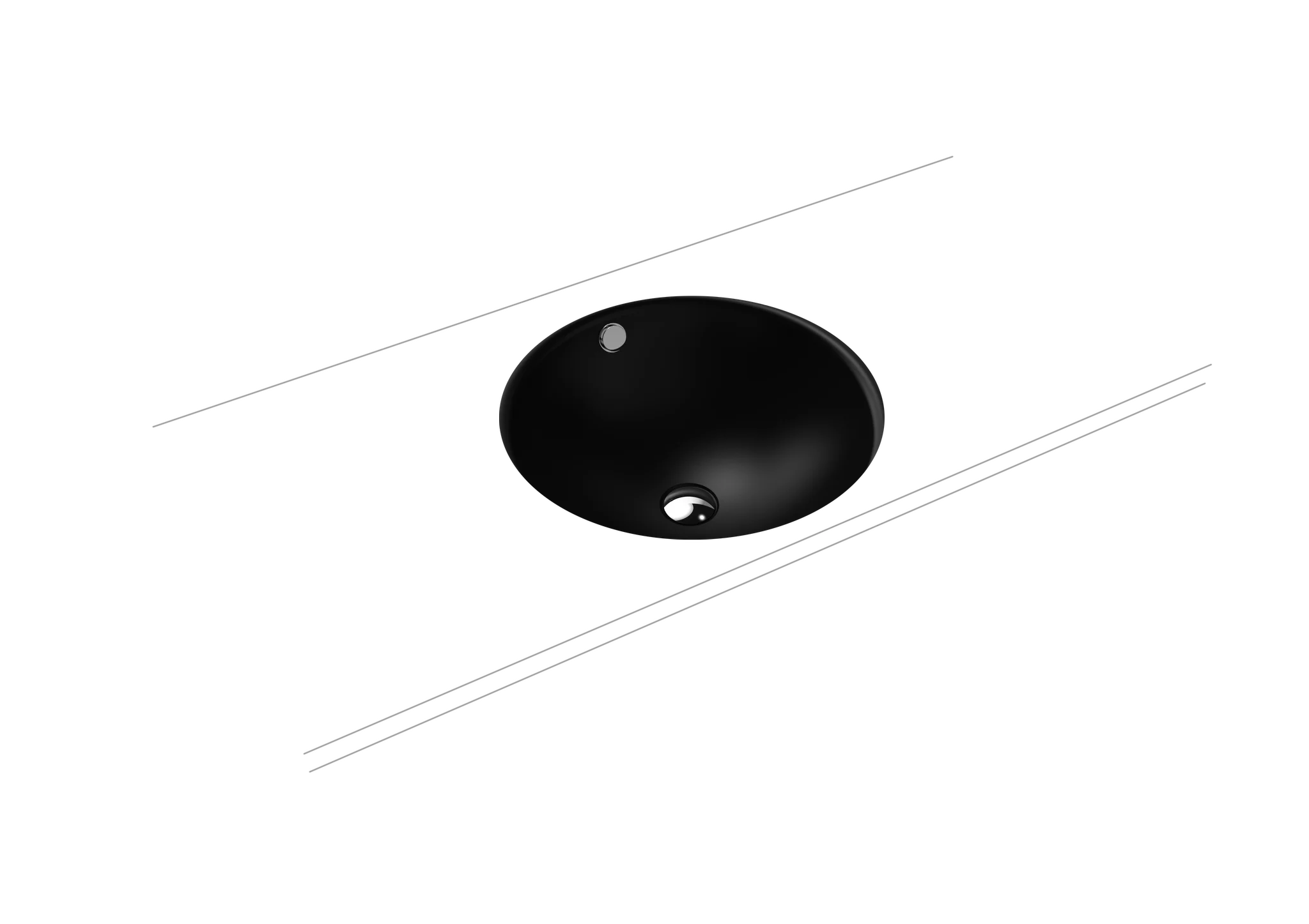 Kaldewei CLASSIC Unterbauwaschtisch, rund, Ø 491 mm, schwarz matt 100, Perl-Effekt, Antidröhn mit Überlauf, Sichtteile chrom Kaldewei CLASSIC Unterbauwaschtisch, rund, Ø 491 mm, schwarz matt 100, Perl-Effekt, Antidröhn mit Überlauf, Sichtteile chrom