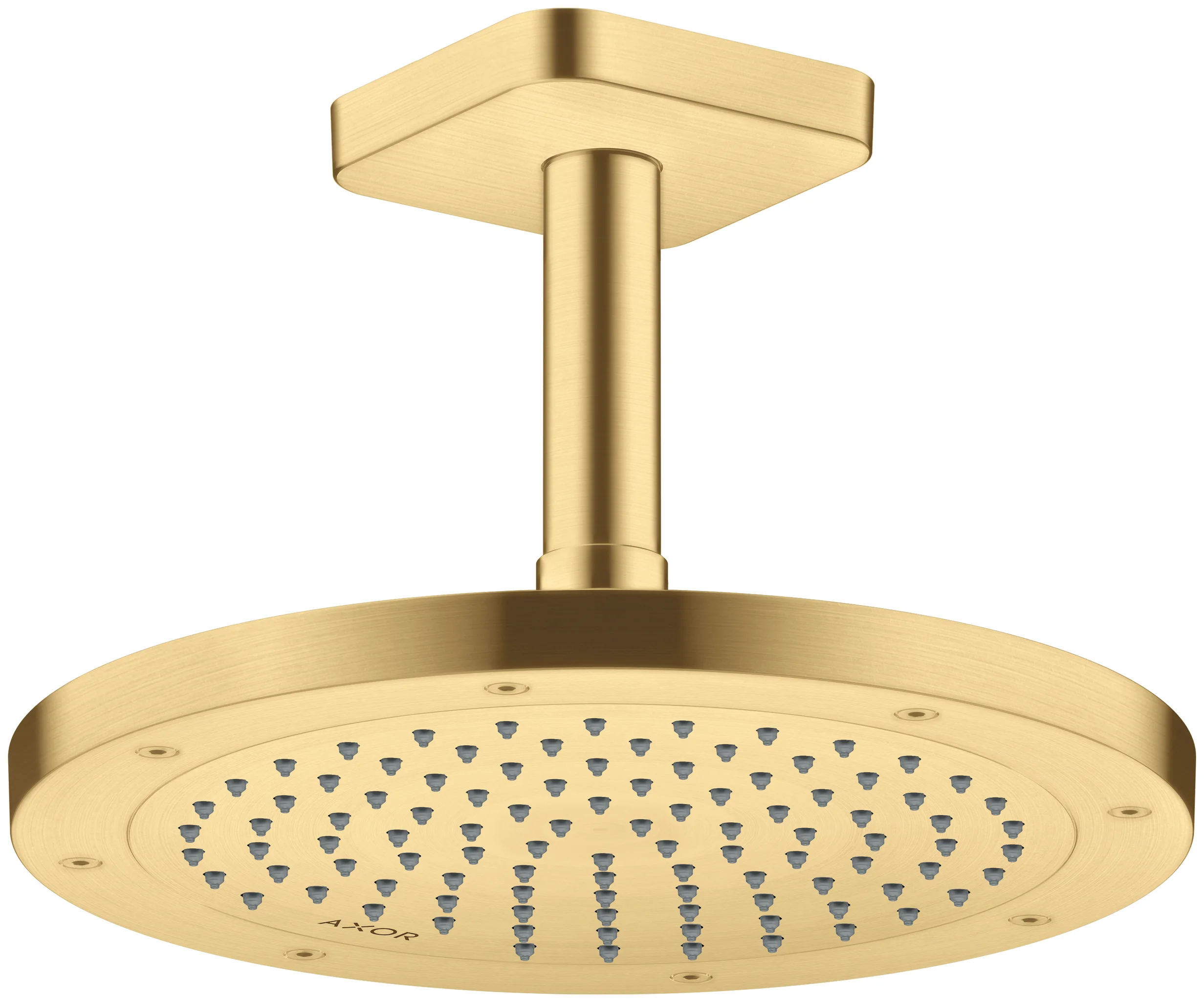 Hansgrohe AXOR ShowerSolutions Kopfbrause 245 1jet EcoSmart Brushed Gold Optic, 245 mm Durchmesser, verstellbarer Winkel, abnehmbar zur Reinigung, für Decken- oder Wandmontage, G 1/2 Anschlussgewinde Hansgrohe AXOR ShowerSolutions Kopfbrause 245 1jet EcoSmart Brushed Gold Optic, 245 mm Durchmesser, verstellbarer Winkel, abnehmbar zur Reinigung, für Decken- oder Wandmontage, G 1/2 Anschlussgewinde