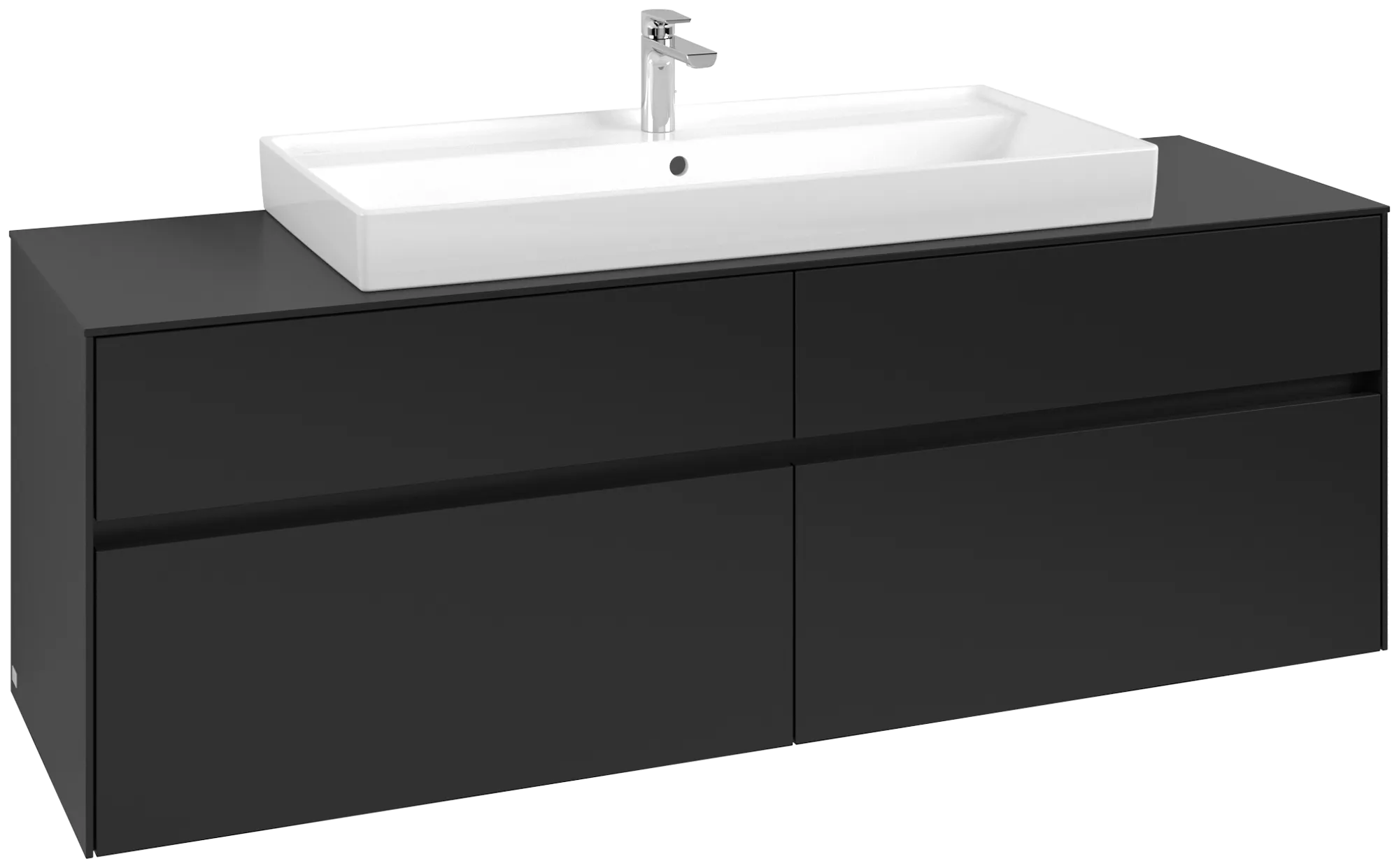 Villeroy & Boch Waschtischunterschrank „Collaro“ 1600 × 548 × 500 mm Volcano Black, mit Beleuchtung, für Becken mittig Villeroy & Boch Waschtischunterschrank „Collaro“ 1600 × 548 × 500 mm Volcano Black, mit Beleuchtung, für Becken mittig