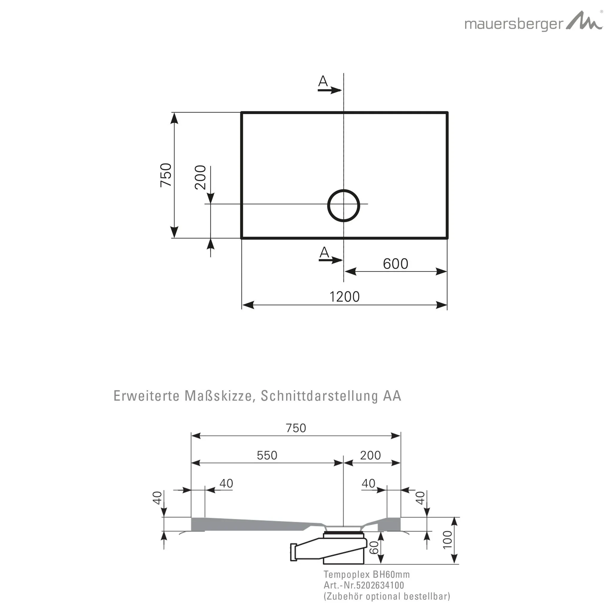 Mauersberger davisi Acryl-Duschflächen-Block davisi 120⁄75 1200x750x40, Farbgruppe: 2 Mauersberger davisi Acryl-Duschflächen-Block davisi 120⁄75 1200x750x40, Farbgruppe: 2