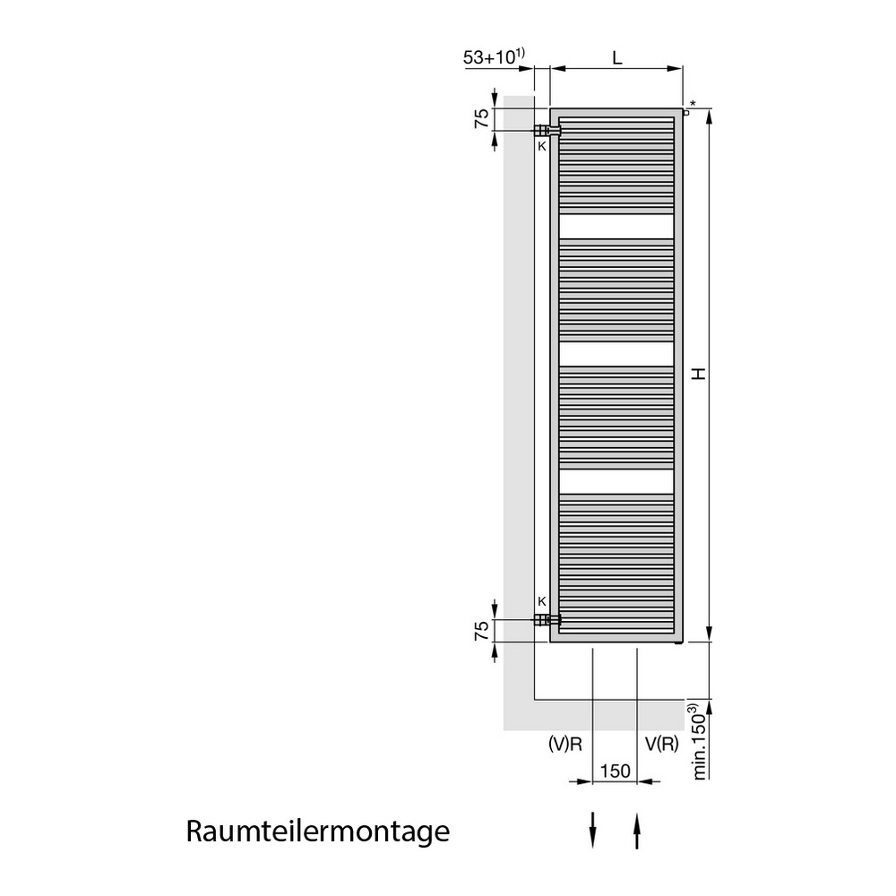 Zehnder Design-Elektroheizkörper „Universal“ 45 × 119,5 cm in Grey Aluminium (glänzend) Zehnder Design-Elektroheizkörper „Universal“ 45 × 119,5 cm in Grey Aluminium (glänzend)