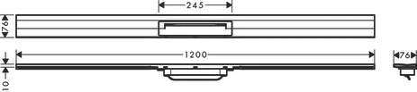 RainDrain Flex Duschrinne 1200 mm kürzbar für Wandmontage BST