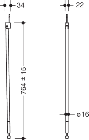 HEWI Bodenstütze „Serie 802 LifeSystem“ in Signalweiß glänzend