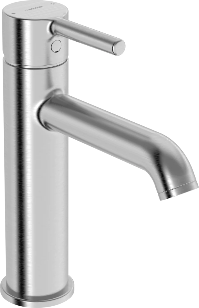 HansaVANTIS Style Waschtischarmatur EHM WT-Batt. HansaVANTIS Style 5437 Ausld. 133 mm Stahl gebürstet