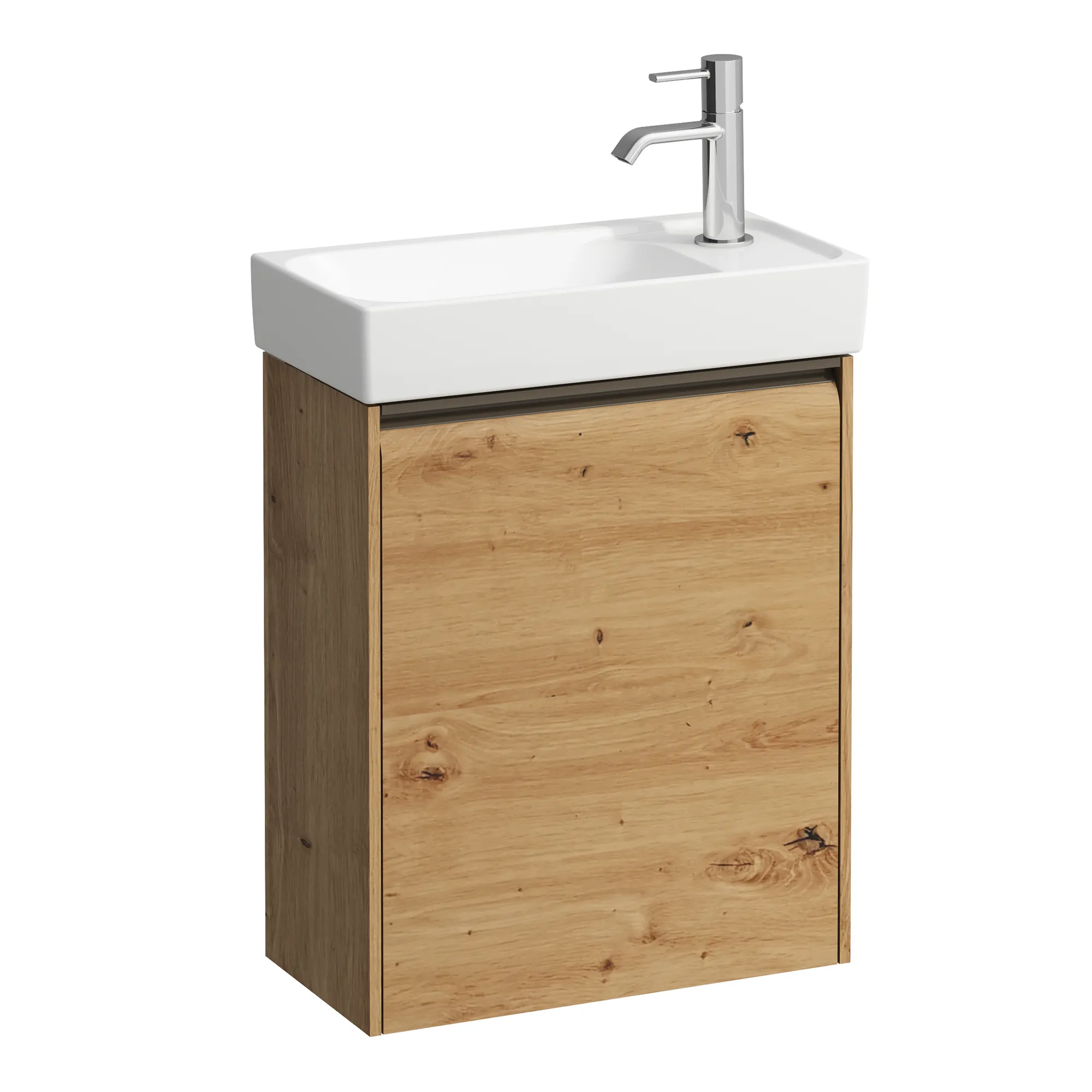 Laufen Waschtischunterbau MEDA Wildeiche, 1200x220x515 mm, 1 Tür rechts, integrierte Griffleiste, Soft-Close, für Handwaschbecken MEDA H815113 (46 cm)