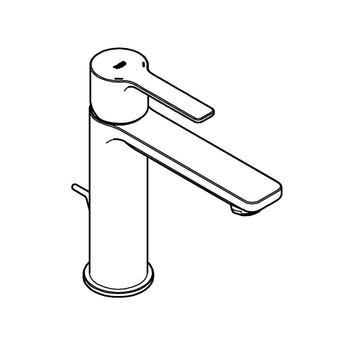 Einhand-Waschtischbatterie Lineare 32114_1, S-Size, Einlochmontage, Zugstangen-Ablaufgarnitur 1 1/4″, chrom