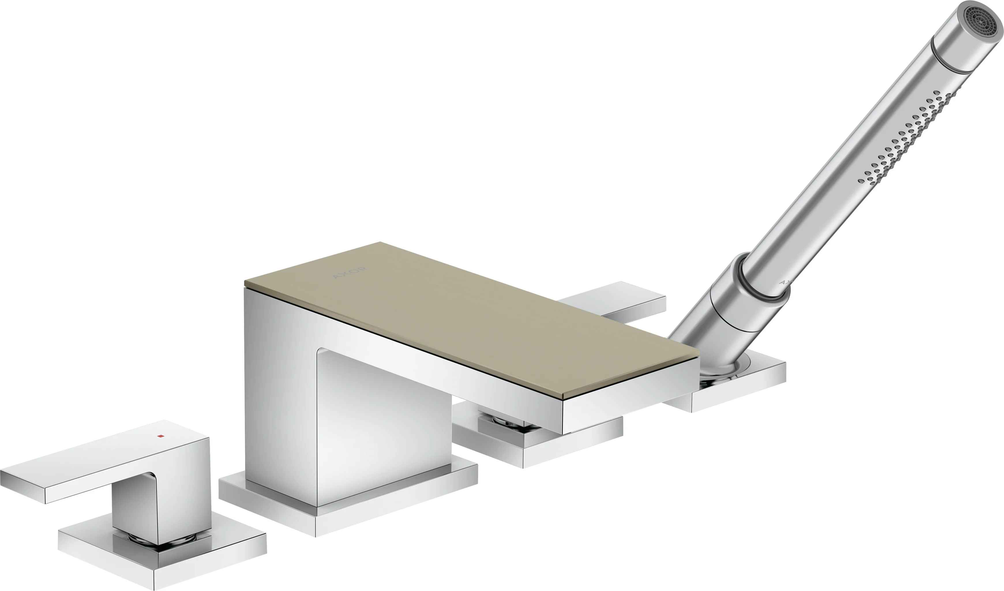 Hansgrohe AXOR MyEdition 4-Loch Wannenrandarmatur Chrom, Ausladung 151 mm, max. Durchfluss 22 l/min, Wannenrandmontage Hansgrohe AXOR MyEdition 4-Loch Wannenrandarmatur Chrom, Ausladung 151 mm, max. Durchfluss 22 l/min, Wannenrandmontage