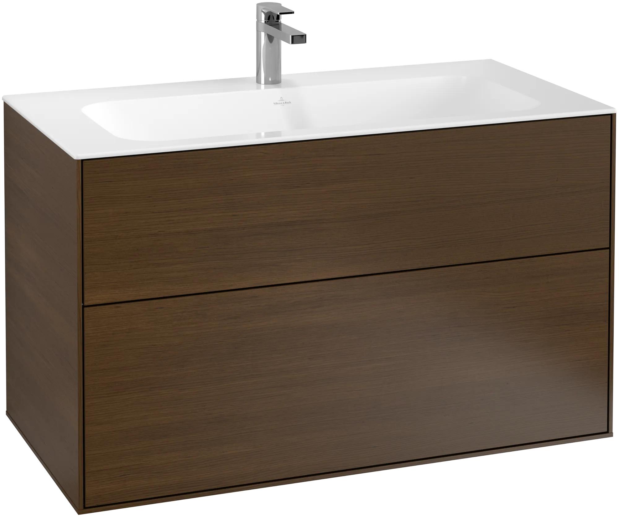 Villeroy & Boch Finion Waschbeckenunterschrank F02, 996 x 591 x 498 mm, Walnut Veneer