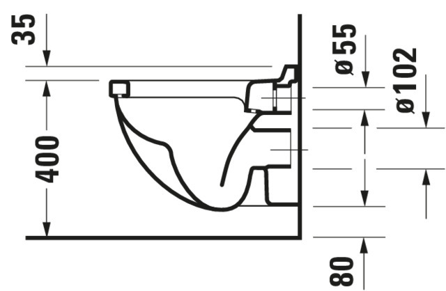 Wand-WC Starck 3 Compact 485 mm Tiefspüler, weiß, HYG