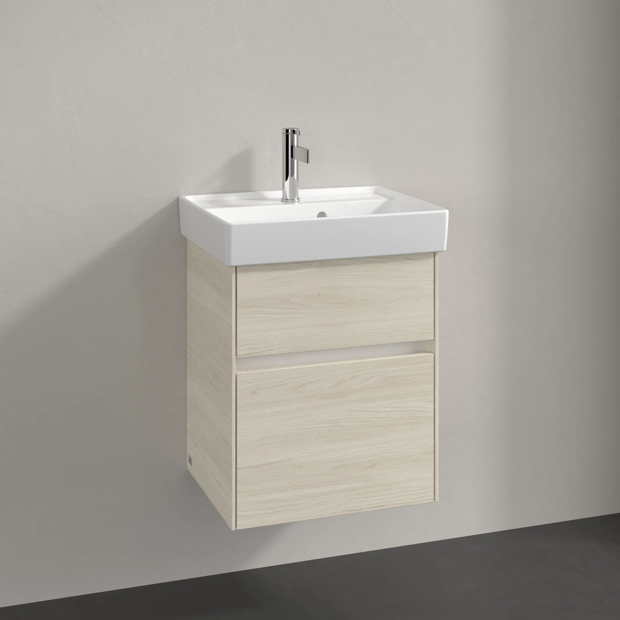 Villeroy & Boch Waschtischunterschrank „Collaro“ 460 × 546 × 374 mm White Oak, für Becken mittig, ohne Beleuchtung Villeroy & Boch Waschtischunterschrank „Collaro“ 460 × 546 × 374 mm White Oak, für Becken mittig, ohne Beleuchtung