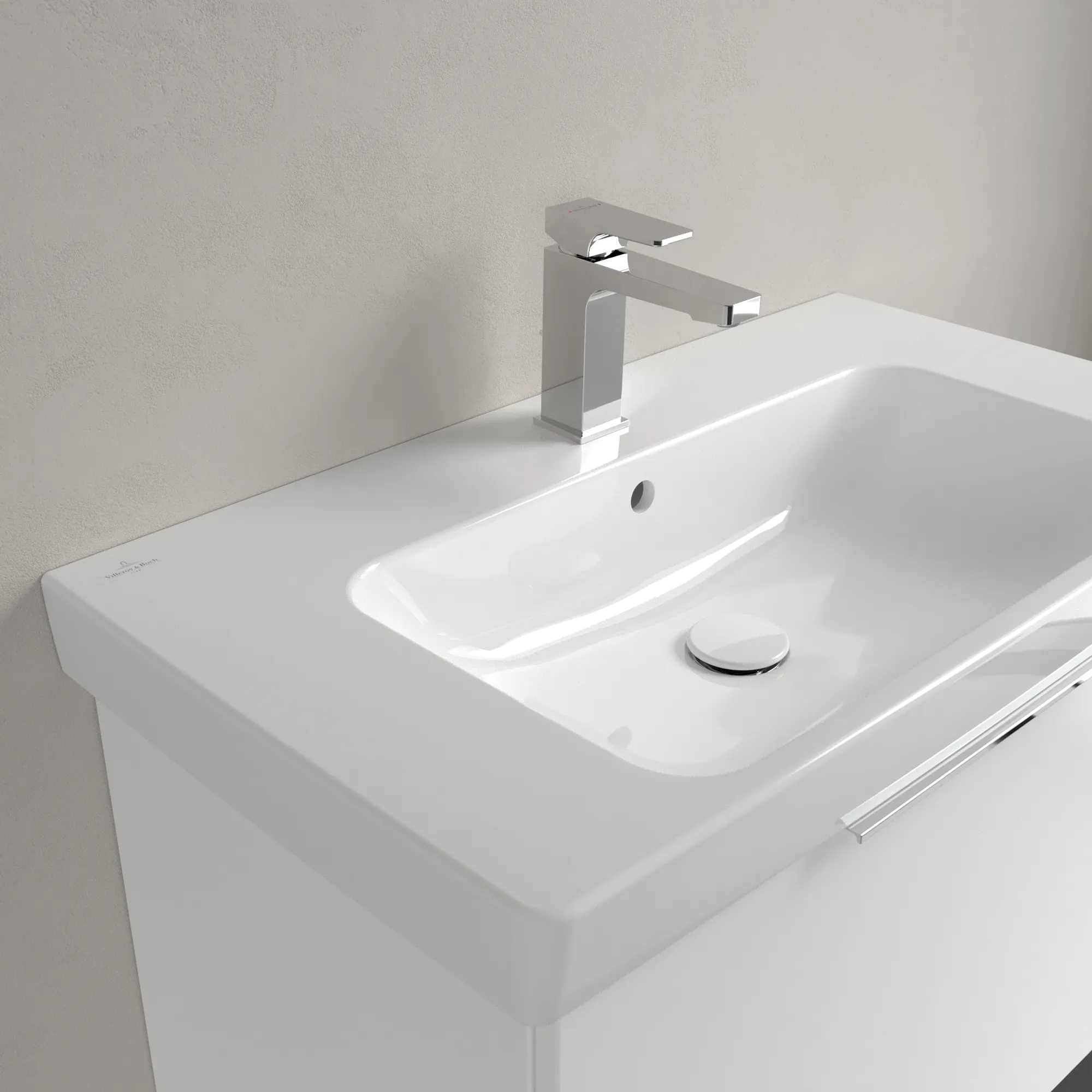 Villeroy & Boch Waschbecken „Architectura“ 800 × 455 × 165 mm, ohne Hahnlochbohrung, für Becken mittig