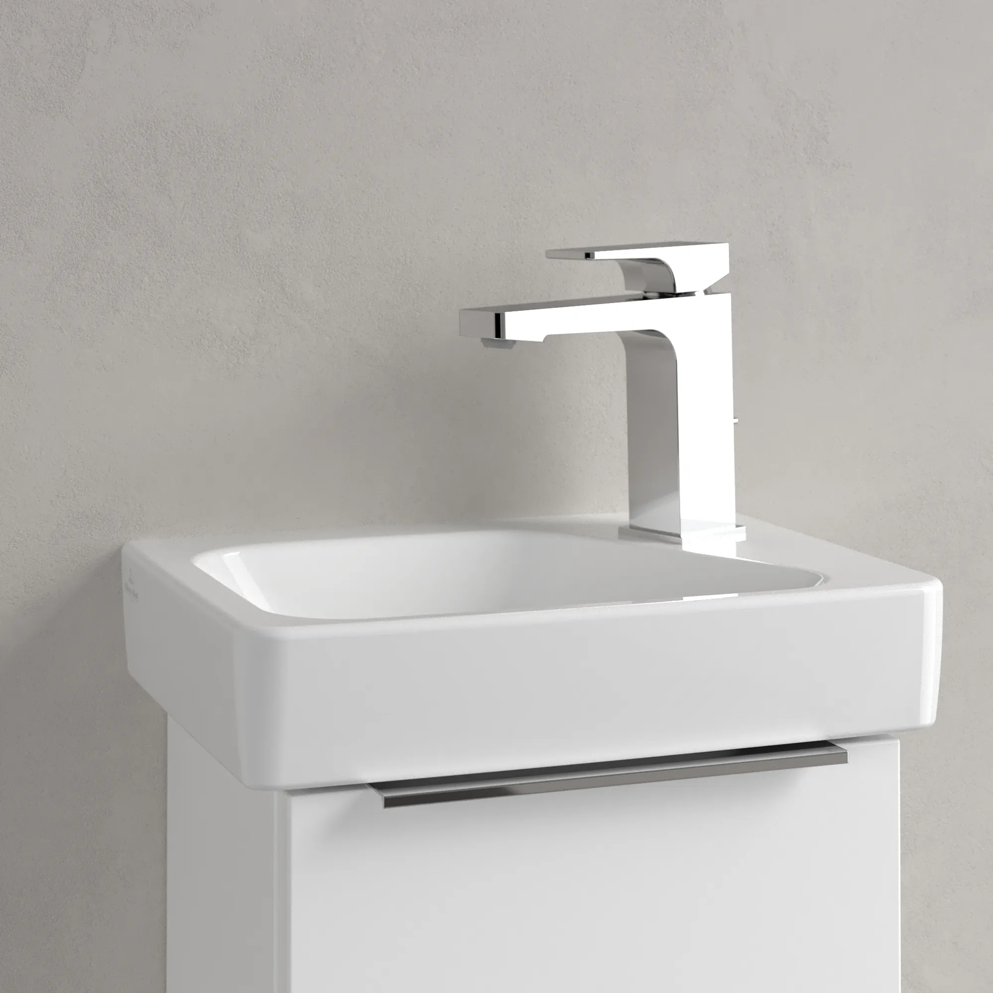 Villeroy & Boch Architectura Handwaschbecken 772-1, 355x260mm, links, Weiß Alpin