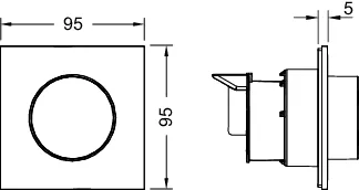 TECEflushpoint pneumatische Fernauslösung für Einmengentechnik, Feinbauset, mit eckiger Blende, weiß