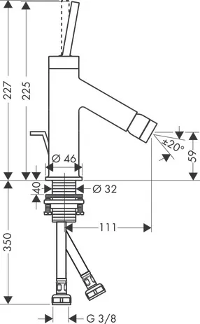 Hansgrohe AXOR Starck Einhebel-Bidetmischer mit Pingriff und Zugstangen-Ablaufgarnitur, Chrom Hansgrohe AXOR Starck Einhebel-Bidetmischer mit Pingriff und Zugstangen-Ablaufgarnitur, Chrom