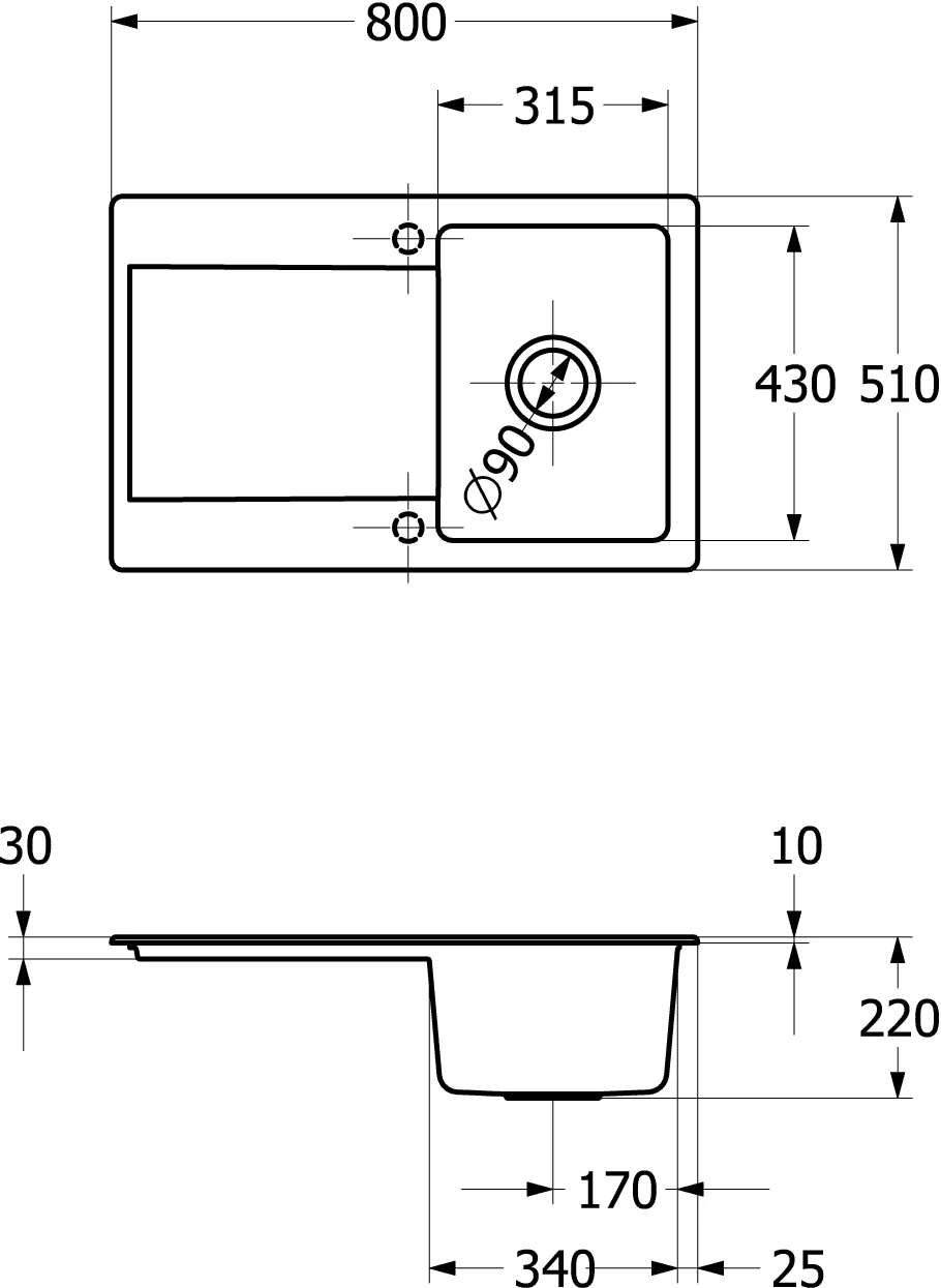 Villeroy & Boch Siluet 45 Einbauspüle 800x510mm Villeroy & Boch Siluet 45 Einbauspüle 800x510mm
