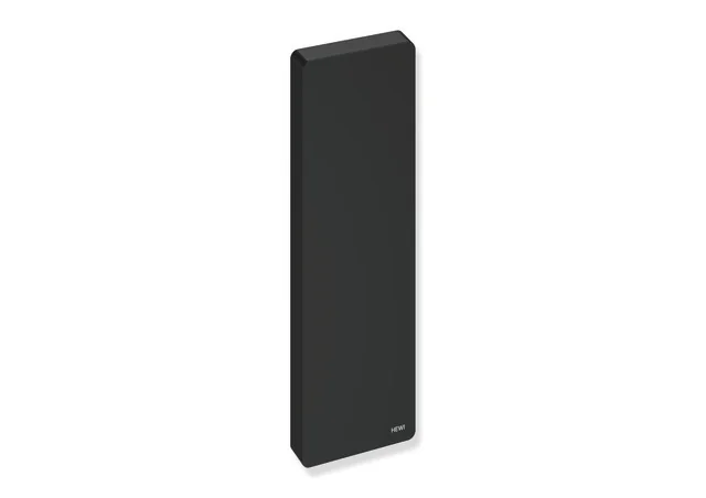 HEWI Abdeckung für Montageplatte, Serie 805 Classic – Edelstahl pulverbeschichtet, Rahmen Polyamid matt in Tiefschwarz/Schwarz, 82 x 265 x 19 mm