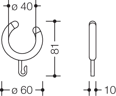 HEWI Vorhangring „Serie 801“ 6 cm