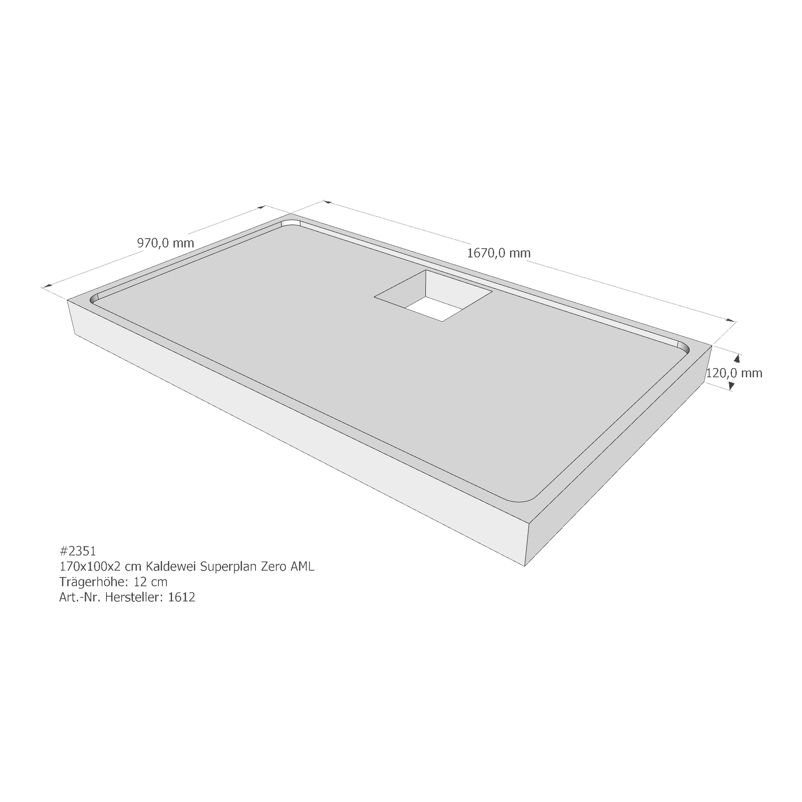 Duschwannenträger für Kaldewei Superplan Zero 170 × 100 × 2 cm Breite: 100 cm / Länge: 170 cm Duschwannenträger für Kaldewei Superplan Zero 170 × 100 × 2 cm Breite: 100 cm / Länge: 170 cm