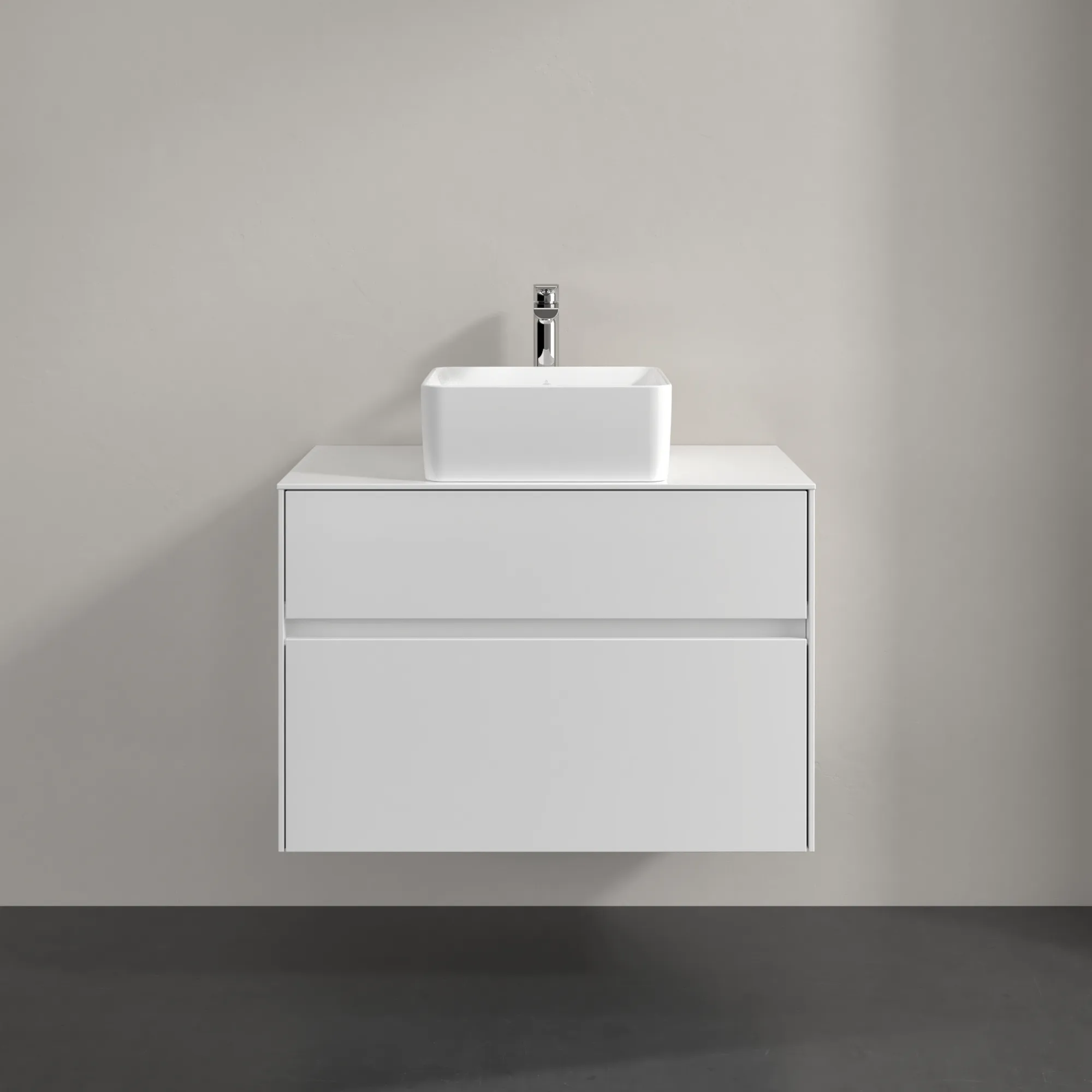 Villeroy & Boch Waschbeckenunterschrank Collaro C03700, Eckig, Glossy White, 800 x 548 x 500 mm, 1 Waschbecken, SoftClosing, 2 Auszüge Villeroy & Boch Waschbeckenunterschrank Collaro C03700, Eckig, Glossy White, 800 x 548 x 500 mm, 1 Waschbecken, SoftClosing, 2 Auszüge