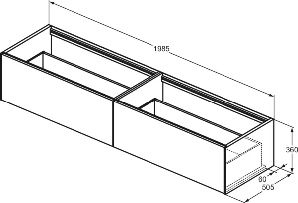 Ideal Standard Waschtischunterschrank „Conca“ 198,5 × 36 × 50,5 cm Eiche hell Furnier Ideal Standard Waschtischunterschrank „Conca“ 198,5 × 36 × 50,5 cm Eiche hell Furnier