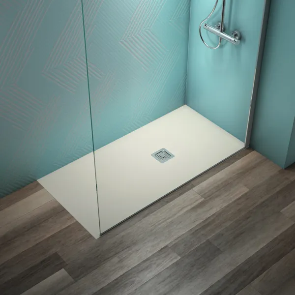 Ideal Standard Rechteck-Brausewanne Ultra Flat S + 1400x700mm Ablauf 55cm Mitte/Seite Sandstein