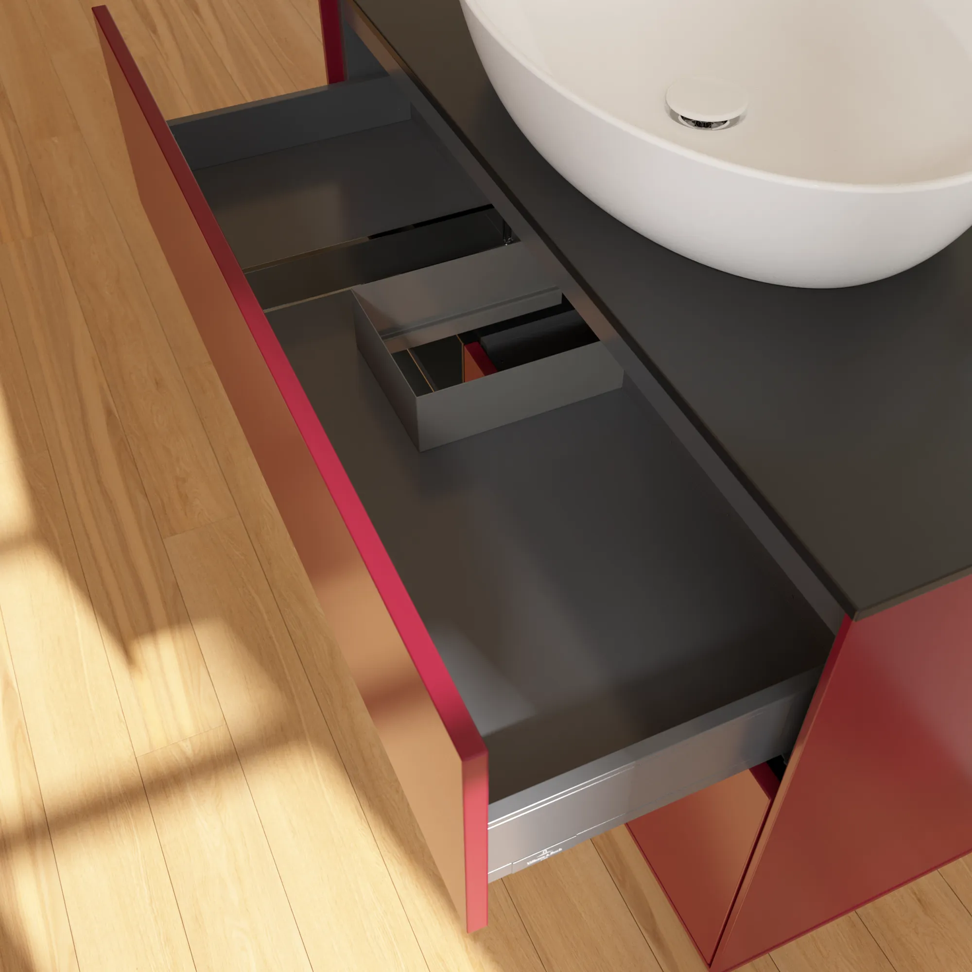 Villeroy & Boch Waschbeckenunterschrank Finion F89, 1000x603x501 mm, Peony Matt Lacquer, mit Beleuchtung und Push-to-open Funktion Villeroy & Boch Waschbeckenunterschrank Finion F89, 1000x603x501 mm, Peony Matt Lacquer, mit Beleuchtung und Push-to-open Funktion
