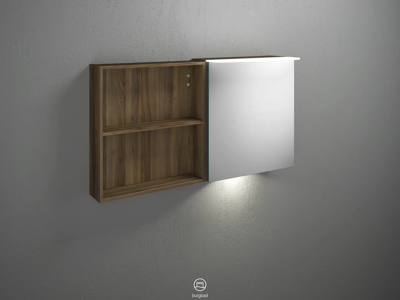 Badu Spiegelschrank SFUC120 von burgbad - 310 mm tief, 1.200 mm breit, 665 mm hoch