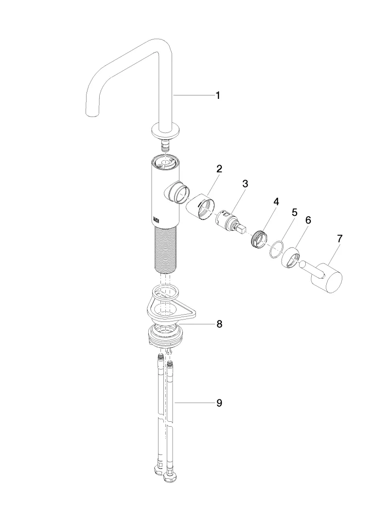 Dornbracht META SQUARE BAR TAP Einhebelmischer - Ausladung 166 mm schwenkbarer Auslauf 360Grad