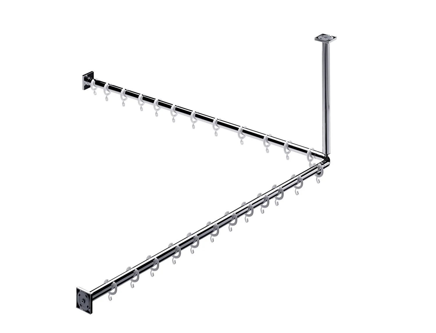 emco Duschvorhangstange „system 2“ 1200 mm in chrom