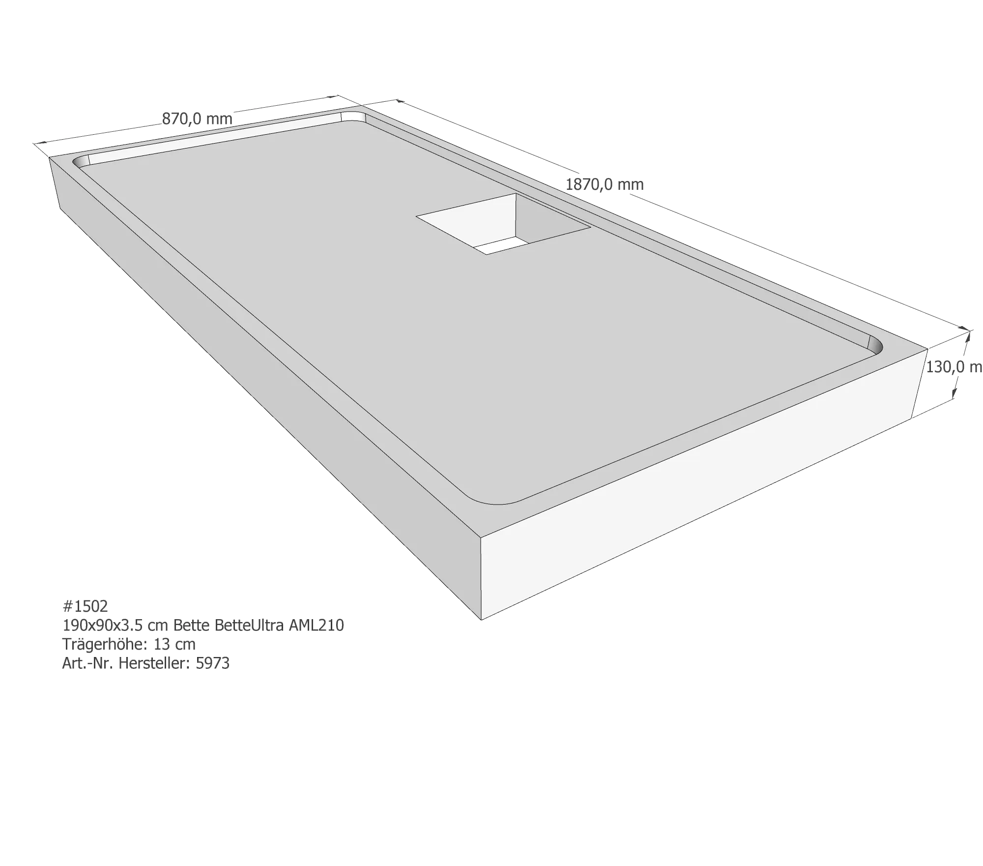 Duschwannenträger für Bette Ultra (superflach) 190 × 90 × 3,5 cm Duschwannenträger für Bette Ultra (superflach) 190 × 90 × 3,5 cm