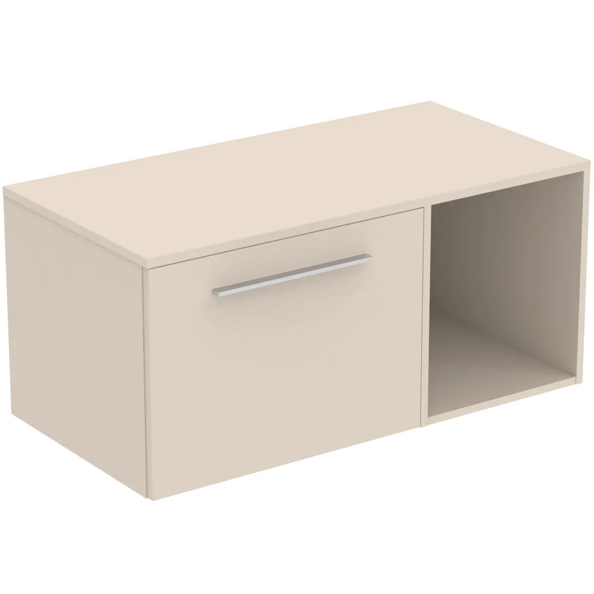 Möbel-Set 100cm i.life B 1 Auszug 1 offenes Fach Griff Chrom Weiß matt