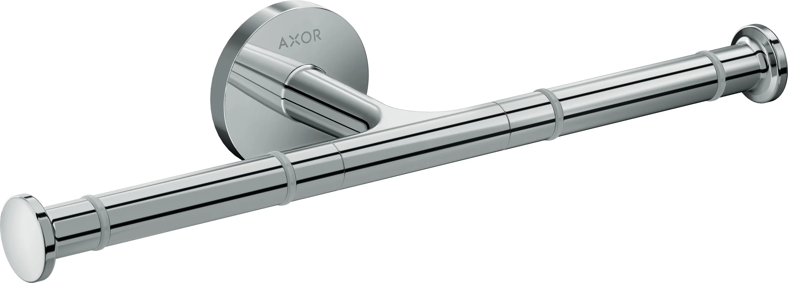 Hansgrohe AXOR Universal Circular Toilettenpapierhalter doppelt, Chrom, Wandmontage, verdeckte Befestigung, für 2 Papierrollen