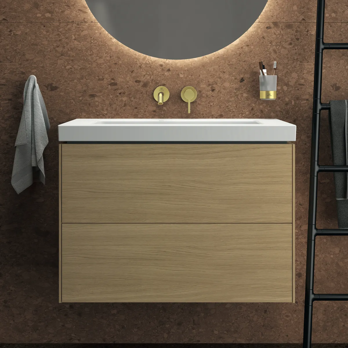 Ideal Standard ConcaAcc Zahnputzbecher rund Brushed Gold Ideal Standard ConcaAcc Zahnputzbecher rund Brushed Gold
