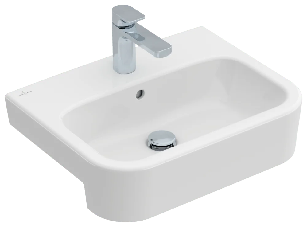 Villeroy & Boch Vorbauwaschbecken Architectura, 550x430x170mm, weiß Alpin, glänzend, mit Überlauf, für 3-Loch-Armatur