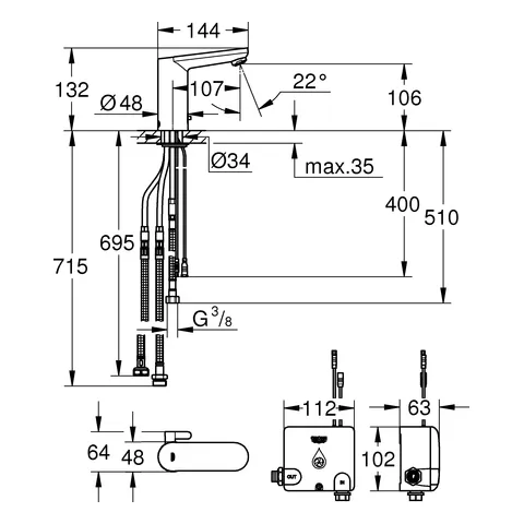 Grohe Eurosmart CE Powerbox Infrarot-Elektronik für Waschtisch ½′ chrom Grohe Eurosmart CE Powerbox Infrarot-Elektronik für Waschtisch ½′ chrom