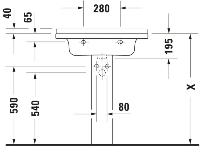 Wandwaschtisch „Starck 3“, mit Überlauf, Hahnlochposition mittig Wandwaschtisch „Starck 3“, mit Überlauf, Hahnlochposition mittig