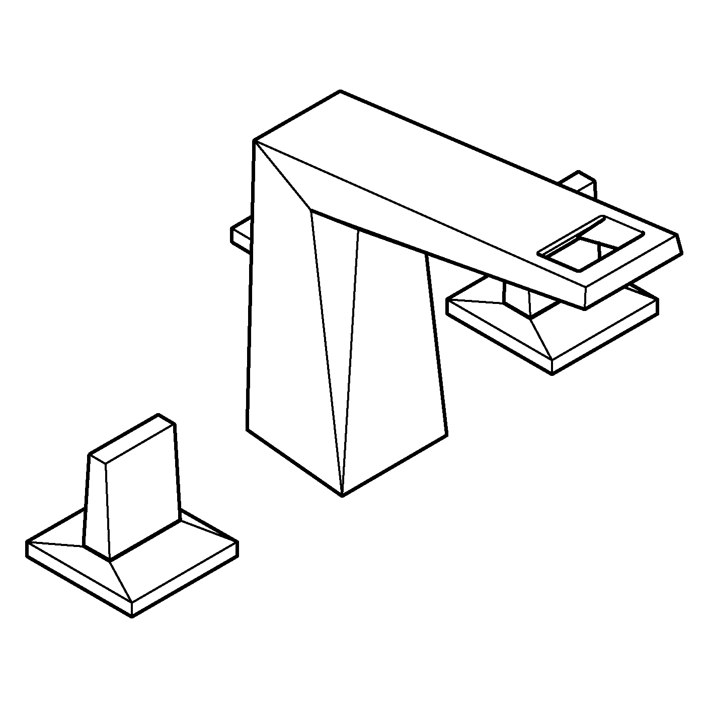 3-Loch-Waschtischbatterie Allure Brilliant 20626, Zugstangen-Ablaufgarnitur 1 1/4'', chrom